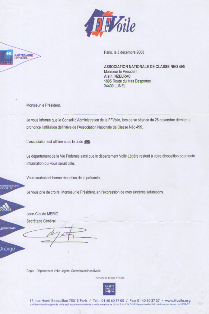 ClassNeo495-2008-Afiliation-FFVoile